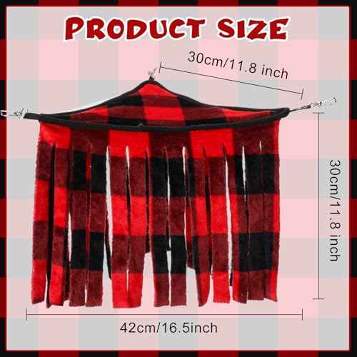 Huwena 4 Pcs Guinea Pig Hideout Fleece Hideaway Toys Cage Accessories Small Animals Corner Triangular Hammock Hamster Ferret Playing Sleeping Bed for Hedgehog Bunny Chinchillas (Christmas Plaid) - style: Christmas Plaid