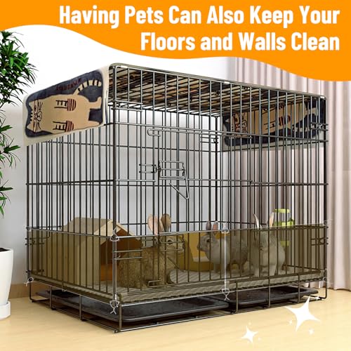 PETKNOWS 12 Pack 11.8 x 8 inch Clear Cage Edge Liner Protection for Rabbit | Plastic Pet Cage Liner, Guinea Pig Habitat Siding, Scatter Guard for Cage, Pack of 12 Pet Cage Guard Accessories, 11.8x8" - color: Brown, size: 30X15 CM