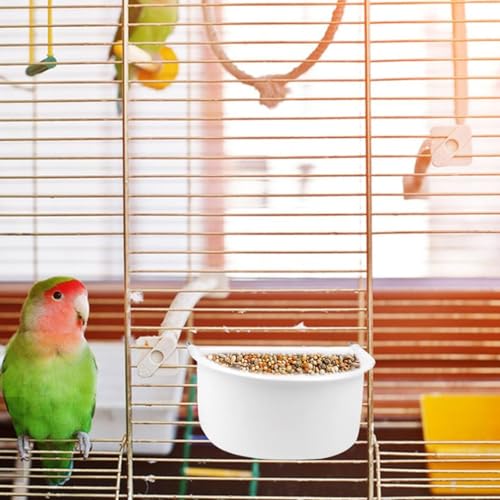 2 Pack Rabbit Food Bowl, Guinea Pig Food Dish Crate Bowls Bird Feeding Dish for Bunny Hutch Hamster Puppy Dog Crate Guinea Pig Ferret Chinchilla - color: Gray and Pink