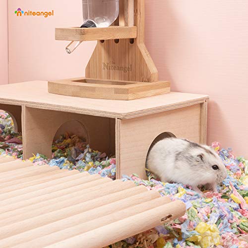 Niteangel Hamster Secret Peep Shed 2-Chamber Hideout & Tunnel Exploring Toys (Small - for Dwarf Hamster) - size: Small - for Dwarf Hamster
