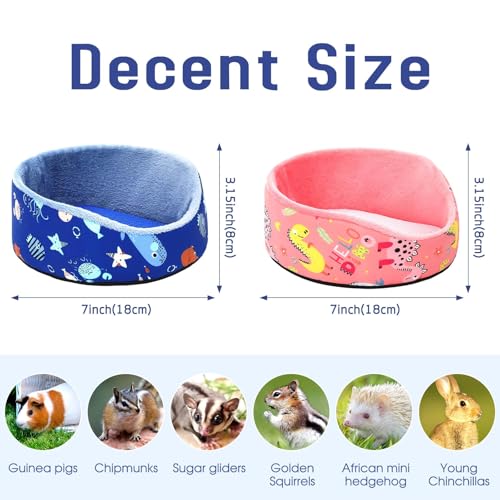 PETKNOWS 2 Pack Hamster Bed Soft Warm Cushion Mat for Small Pets | ﻿ Soft Plush Warm Fabric, Hamster Hideout and Small Animal Mat, Round Shape Bed