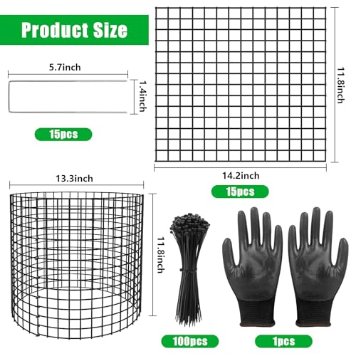 5 Pack Plant Protectors from Animals, 13x12" Plant Cages for Outdoor Plants | Wire Plant Protector, Thick Metal, Non-deformable, Free-Cut, Cap-less Design, Plant Protection Cage to Keep Animals Out - size: 5 PACK-13x12inch