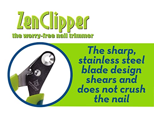 Zen Clipper Cat Nail Clippers - Conical Blade, No Overcut - Easy-to-use Cat Nail Trimmer for Stress Free Home Grooming – Sharp Conical Blade Makes a Clean, Splinter-Free Cut (2.5mm Hole) - size: Small - 2.5mm hole