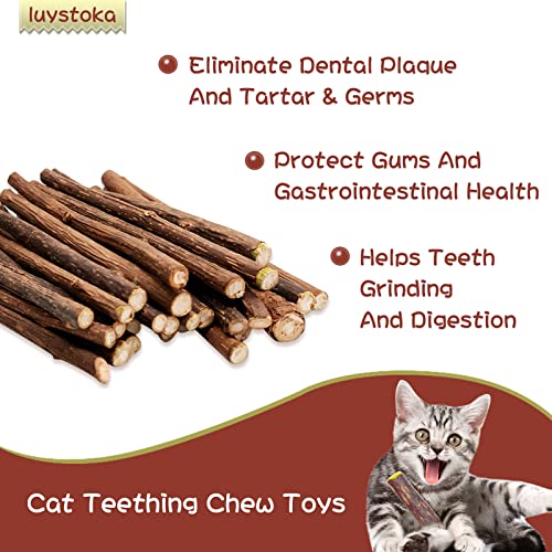 Silvervine Sticks for Cats 10PCS, Silvervine & Matatabi Catnip Toys, Indoor Kitty Chew Sticks & Wand Toys for Bored Cats - size: (10pcs)
