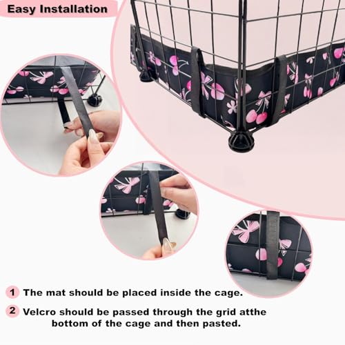 DZWLKJ Waterproof Guinea Pig Cage Liner,Washable Tarp Bottom Base,Cherry Graphic,48"x60", Reusable for Rabbit, Chinchilla, Hedgehog, Ferret & Other Small Animals. - size: C&C 4x5(48x60 inches)