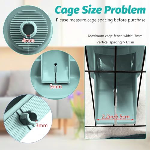 Tfwadmx Rabbit Hanging Auto Food Dispenser Pet Cage Suspended Food Bowl Chinchilla Gravity Detachable Feeder for Puppy Kitten Bunny Ferrets Guinea Pig (Blue)