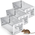 3 Pcs Humane Rat Trap 11.02 x 5.71 x 4.53 in Live Rat Cage Trap for Indoor and Outdoor Small Rodent Animal Mouse Vole Chipmunk Hamsters Live Cage, Safe Control No Kill, Catch and Release