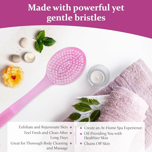 Shower Scrubber Brush, Long Handle, Random Color (1 Pack) - color: Random