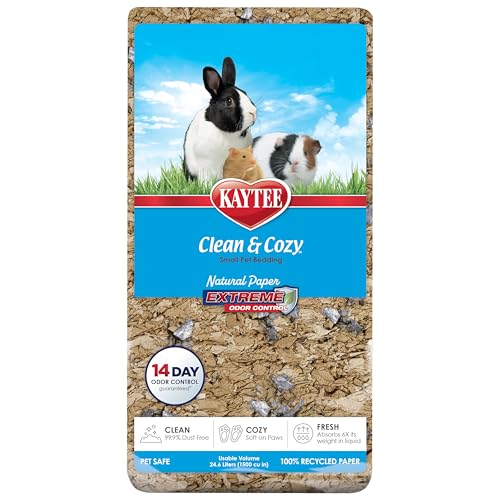 Kaytee Clean & Cozy Natural Paper with Extreme Odor Control Bedding, Made with 100% Recycled Paper - size: 24.6 Liter