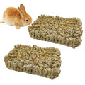 Hamiledyi Rabbit Grass Bed 2PCS Guinea Pig Hay Mat Bunny Natural Straw Woven Bed Rabbit Handmade Bedding Sleeping Grinding Nesting and Chewing Toy for Rabbit Guinea Pig Chinchilla Hedgehog Hamster - size: 2PCS