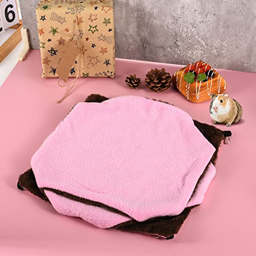 3 Tier Ferret Rat Hammock,Guinea Pig Cage Accessories,11.8x11.8 Inches,Pet Cage Hanging Bunkbed Hammock for Small Animals,Guinea Pig,Ferret,Kitten,Squirrel,Chinchilla,Rat,Parrot - color: pink
