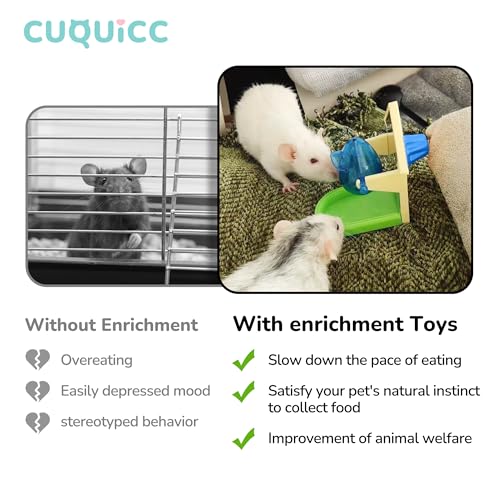 Rat Enrichment and Sniffing Toy set , Interactive Toys for Rat Guinea Pig Rabbit and Small Animal, Rats Puzzle Foraging ToyTreat Dispensing Slow Toy for Rat cage Accessories. One set contains 2 toys