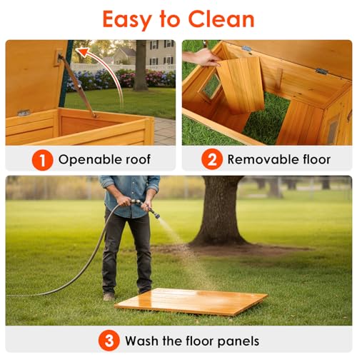 Paw Pal Outdoor Cat House，Outdoor Cat House Weatherproof, Openable Asphalt Roofs，Cat House for Cats, Rabbit, Dog, Small to Medium Pets, Insulated Cat Houses, Large Wooden Cat Houses - style: Large: 33.5" * 21.7" * 21.7"
