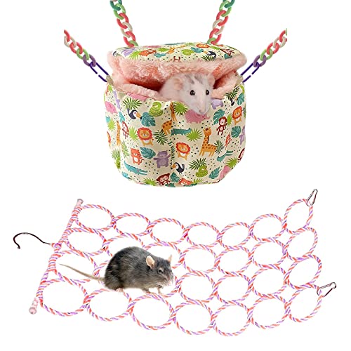 Rat Climbing Net Toy for Cage, Rat Hammock, Rat Hanging Bed, Sugar Glider Cage Accessories