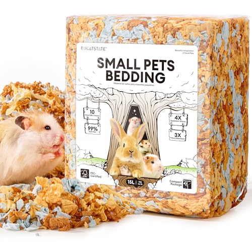 BUCATSTATE Hamster Bedding 15L, Truly 99% Dust-Free Small Animal Paper Bedding Odor Control, Cozy Hamster Litter for Rabbit Rat Syrian Dwarf Hamsters Gerbils (Harvest Sunset) - color: Harvest Sunset, size: 15L