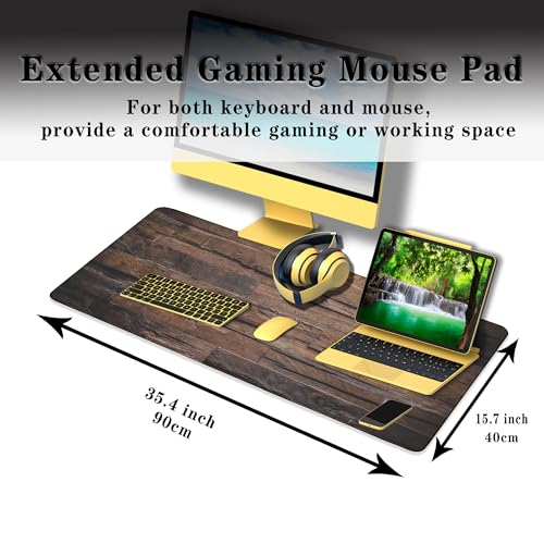 Gaming Mousepad Computer Desk Pad, Computer Desk Mats XXL Mouse Pad, Pc Gaming Mat Waterproof Non-Slip Rubber Base, 35.4" X 15.7" for Work/Game/Office, Pink and blue Board - color: Pink,blue