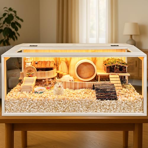 Hamster Cage Chewproof, Large Hamster Cages and Habitats, Openable Top with Acrylic Sheets, Solid Built - size: 32.0"L x 16.0"W x 16.0"H