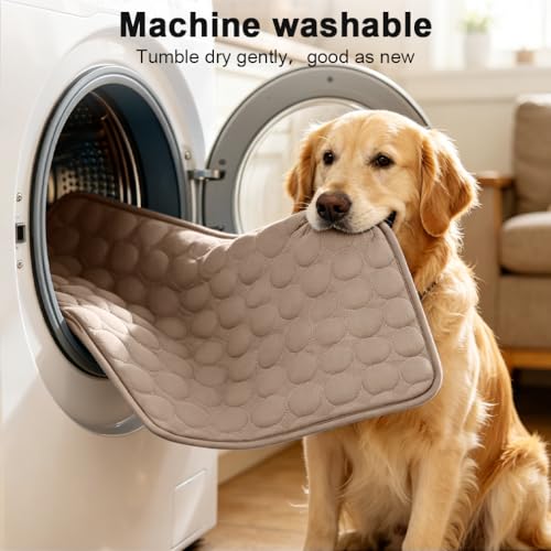 2026 Arc-Chill Upgraded Dog Cooling Mat Q-Max>0.4 Pet Cooling Pad | Non-slip Dog Bed Mats Washable Cooling Mat for Dogs Cats Instant Cool Relief for Indoor Floor Sofa, Outdoor Garden& Car Seats - color: Coffee, size: 28x22 in