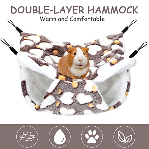 Boao 2 Pieces Hamster Hammock Hanging Pet Hammock Warm Bed House for Small Parrot Small Rat Sugar Glider Hamster Playing