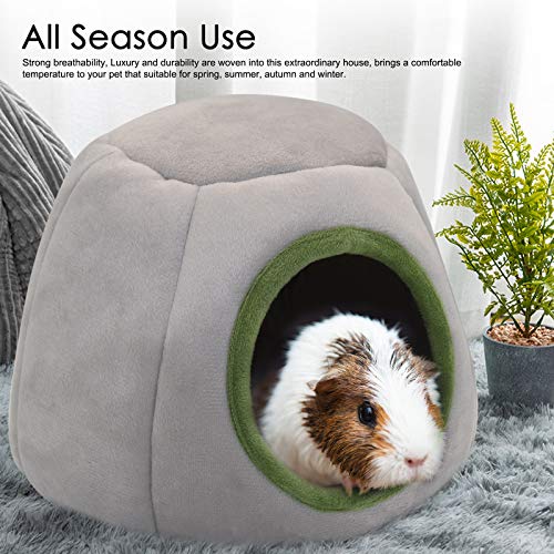 YUEPET Guinea Pig Bed 2 Pack, Washable Guinea Pig Hideouts, Stump & Yurt | Guinea Pig Hideout, Guinea Pig House, Soft Plush Fabric, Washable Beds, Anti-Slip Bottoms, Stump & Yurt Designs - color: Green Yurt Tent & Gray Stump
