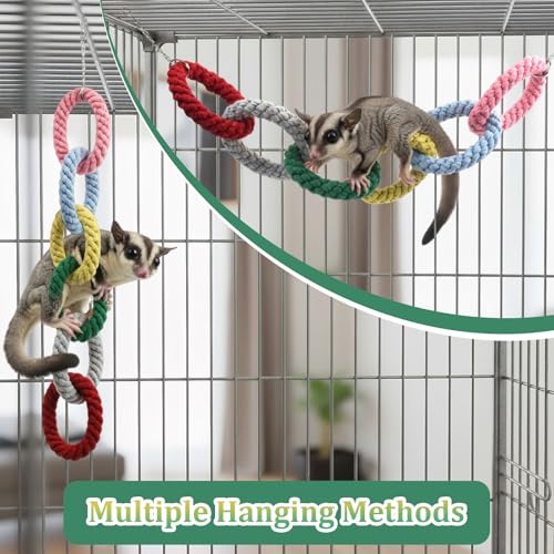 Sugar Glider Toys, Hanging Rat Climbing Toys with Hanging Chain, Sugar Glider Cage Accessories with Teeth-Grinding Effect, Squirrel Toy for Squirrels, Hamsters, Small Animals (Long) - color: Long