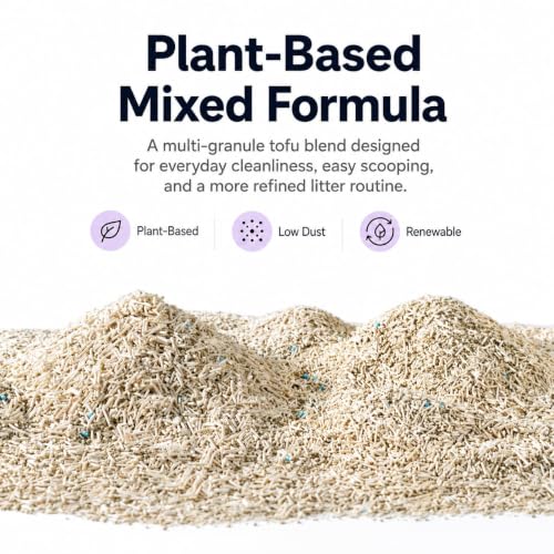 OPET Mixed Tofu Bentonite Multi-Cat Cat Litter 18LB, Strong Fast Clumping Kitty Litter, 99.9% Dust Free & Low Tracking, High Absorbent & Odor Control, Natural Pet Litter (Fresh)