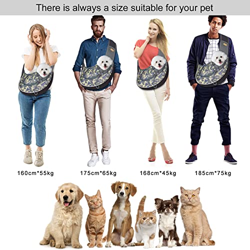 Pet Dog Sling Carrier for Small Dogs Cats Breathable Mesh Travel Safe Sling Bag Carrier for Dogs Cats Puppy (L, Camouflage) - color: camouflage, size: L (10-14 lbs)