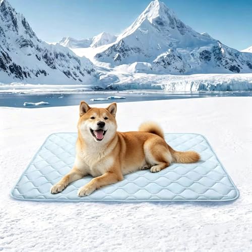 Buvlnee Dog Cooling Mat 2.0, Portable Pet Cooling Mat for Dogs & Cats Q-Max>0.5, Durable Waterproof Washable Cooling Pad Non-Toxic (24x18in) - size: 24x18in