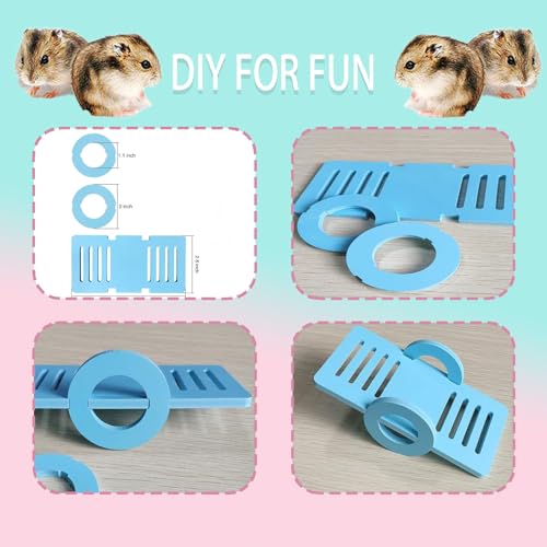 Hamster Toys, Rainbow Bridge & Swing & Seesaw Guinea Pig Toys Set DIY Rat Toys for Small Animals to Exercise and Have Fun (B, 3Pcs) - color: B
