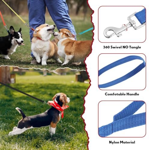 Hillban 36 Pcs Dog Leash Bulk 5 ft Multicolored Puppy Training Leash Slip Pet Traction Nylon Rope for Small Medium Dogs Agility, Yard, Camping, Backyard Play(12 Colors) - color: 12 Colors
