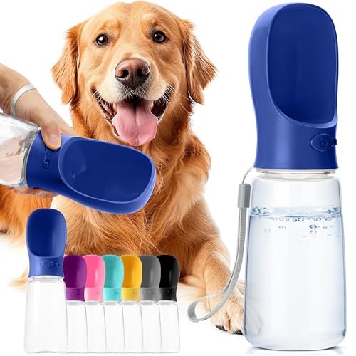 Mr. Pen- Portable Dog Water Bottle, 19 oz, Large | Leak Proof Puppy Water Dispenser with Drinking Feeder for Pets, Outdoor Walking, Hiking, Travel, Not Dishwasher Safe - color: Navy Blue