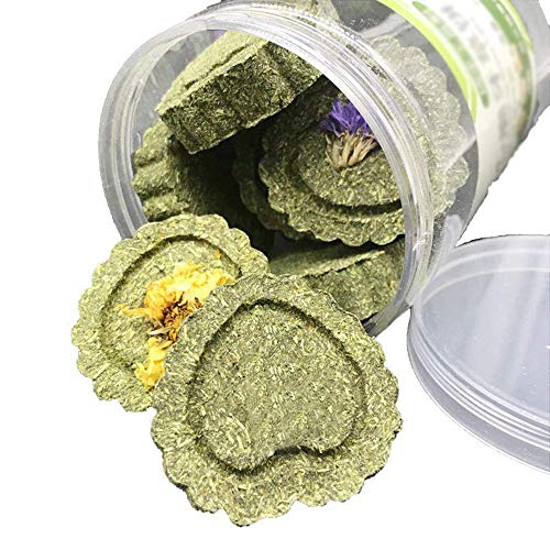 Bunny Chew Toys for Teeth, Natural Pet Chew Toy Hand Made Timothy Hay Cakes for Chinchilla Guinea Pig Hamsters Holland Lop Prairie Dogs Squirrels Gerbils Rabbit Chewing & Molar Teeth, 9.5oz - color: 1 Pack Timothy Hay Circle