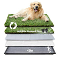 HQ4US 4LEGS Dog Grass Pad with Tray, Dog Litter Box with Artificial Grass | Extra Large Grass Pee Pads for Indoor Dogs Potty Tray with Grate, Grass Hemmed Edge, Realistic, Less Stink Toilet for Balcony - size: XL 45”×34” for Dog＜ 38" Length