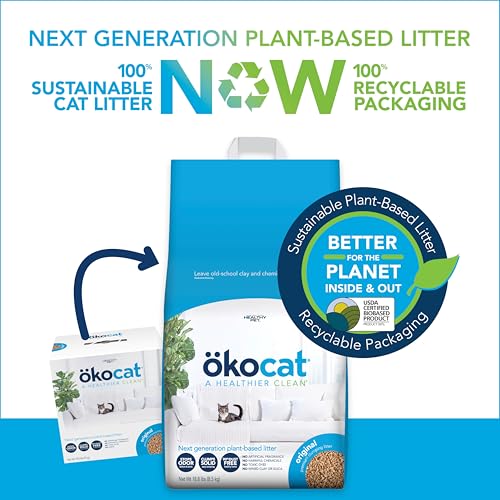 ökocat Original Natural Wood Clumping Cat Litter, Odor Control 18.8 lbs - size: Large Bag, style: Original