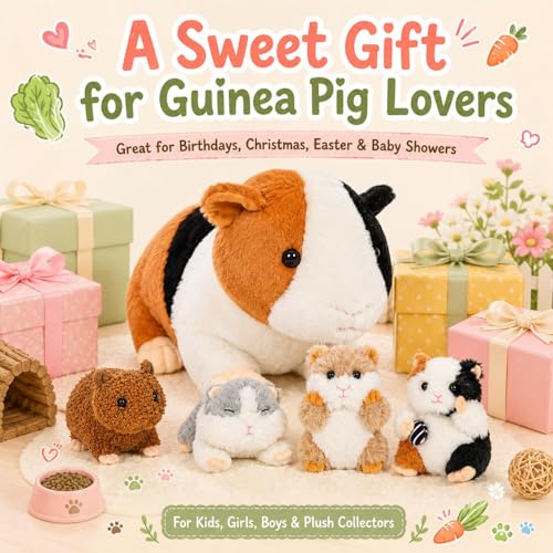 Guinea Pig Plush with 4 Babies, 19.7" Stuffed Animal Family Set | 5Pcs Guinea Pig Plush Toy Family, 1 Mommy Plush with 4 Babies, Zipper Belly Storage, Hide-and-Seek Play, Soft Gift for Kids - style: Guinea pig