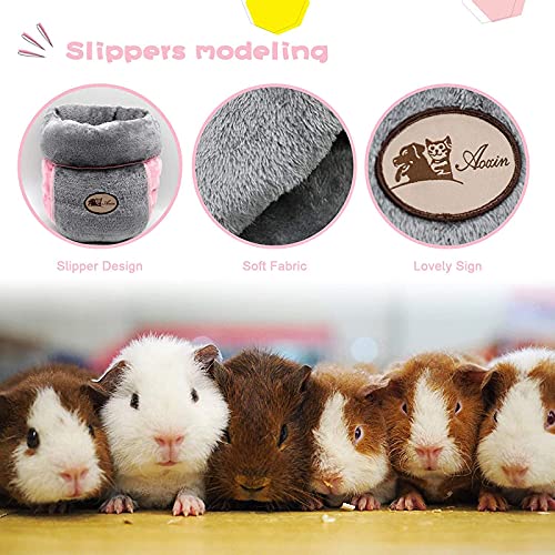 YUEPET Guinea Pig Bed Cuddle Cave Warm Fleece Cozy House Bedding Sleeping Cushion Cage Nest for Small Animal Squirrel Chinchilla Hedgehog Rabbit Cage Accessories Grey