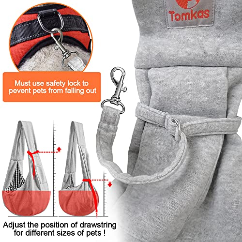 Tomkas Dog Cat Carrier Sling Classic Pocket & Classic Strap(M,Gray)