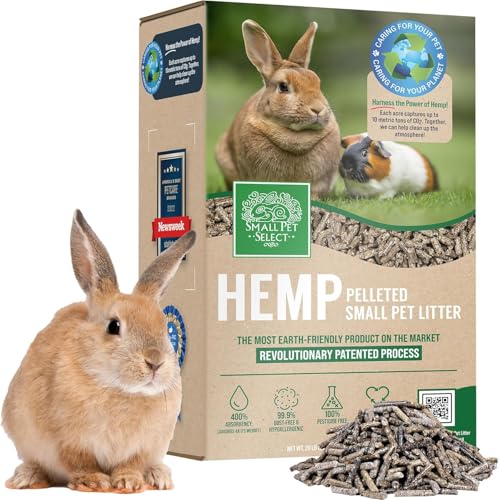 Small Pet Select Hemp Pellet Litter, 100% All-Natural, Rabbits, 8 lb | All-Natural Hemp, Absorbent Odor Control, Biodegradable, For Guinea Pigs, Hamsters, Bunnies & Small Pets - size: 8 Pounds