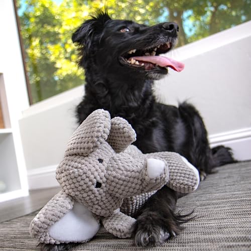 goDog Checkers Elephant Squeaky Plush Dog Toy, Chew Guard Technology - Gray, Large (Pack of 6) - color: Checkers - Elephant (Gray), size: Large (Pack of 6)