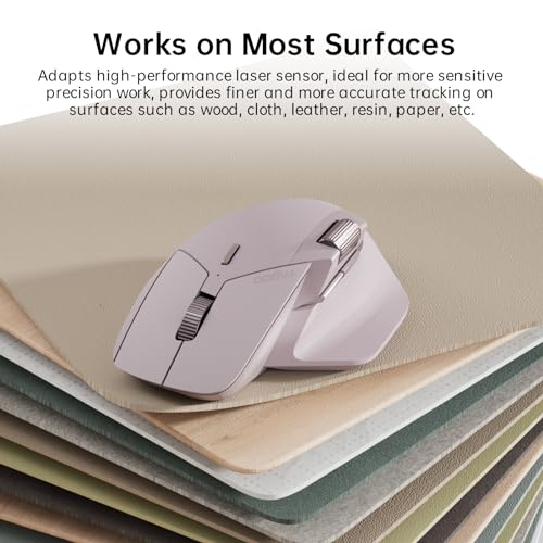Rapoo MT760Mini Bluetooth Wireless Mouse - Bluetooth 5.0 and 2.4GHz Multi-Mode Connection, Support 4 Devices, M+ Cross Computer Technology, 11 Programmable Buttons,Pink - color: Pink, size: Mini