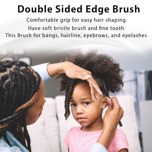 Hair Brush Set, Hair Brushes for Women Men kid Wet Dry All Hair Detangling Parting Styling, Brush Set with Detangler Brush, Edge Brush, Teasing brush, Rat Tail Comb (Black) - color: Hair brush set 2