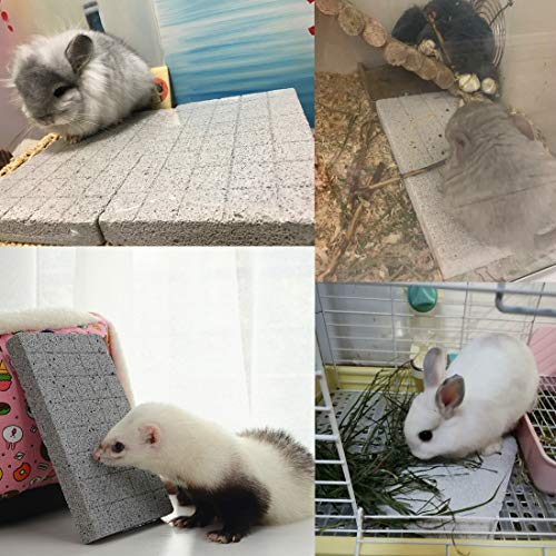 Hamiledyi Rabbit Scratch Foot Pads Bunny Grinding Claw Pad 1 PCS Natural Small Animal Hamster Lava Stone for Teeth Grinding Rabbit Scratching pad Chew Toy for Guinea Pig Rat Gerbil Chinchilla Hedgehog - color: White-1PCS