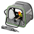 Upgraded Small Bird Carrier, Lightweight and Portable Travel Bird Cage with Stand and Easy Clean Tray, Parrot Parakeet Cockatiels Bird Travel Cage - color: Grey