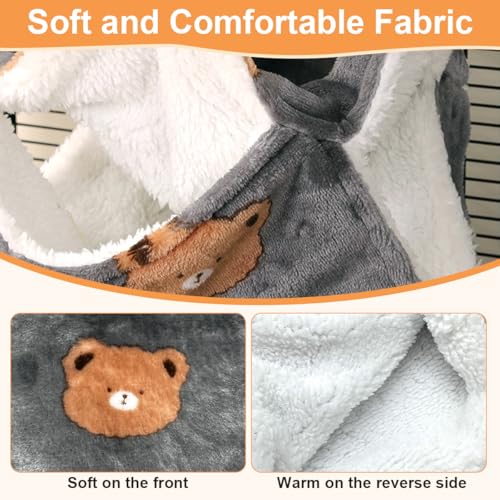 Sugar Glider Pouch 3-Layer Hammock Warm Bed Bedding, Sugar Glider Cage Accessories Toys, for Rat Ferret Chinchilla Playing Sleeping