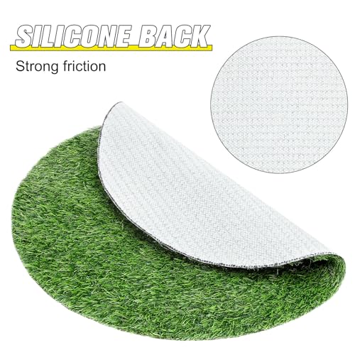 Angoily Artificial Grass Placemats Round, 19.7 Inch Faux Turf Table Decor | Round Faux Grass Centerpiece Mat for Weddings, Parties, Banquets, Golf Themes and Indoor or Outdoor Tables