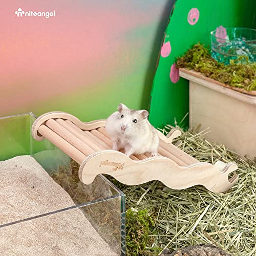 Niteangel Hamster Climbing Ladder Bridge: 8.26 x 3.7 x 1.1 inch | Can Expand Habitat Span & Explore Unlimited New Fun - Multi Use Habitat Decor for Hamsters Gerbils Mice and Small Animals - size: Medium - 8.26'' L