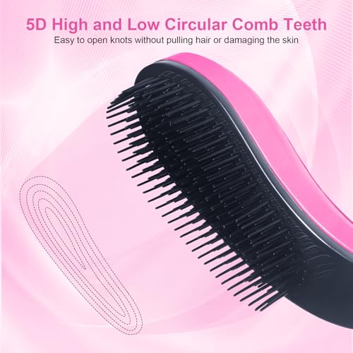 Small Dog Brush, Skin-friendly Soft Bristles (Pink) | Puppy Hair Brush, Massage and Bath Supplies, Pet Grooming Tool for Teddy, Yorkies, Maltese, Shih Tzu, Chihuahua - color: Pink
