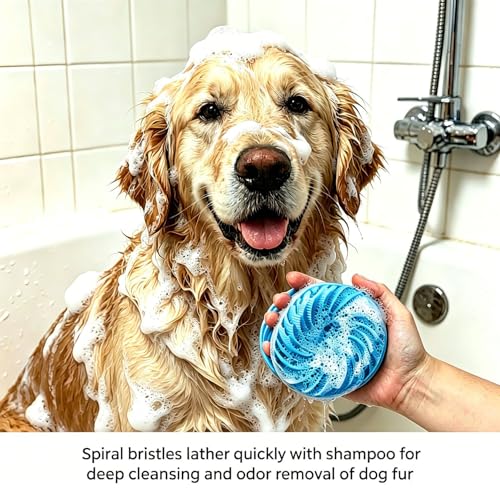 Dog Bath Brush Double-Sided Silicone Design | Dog Shampoo Brush, Gentle & Soft on Pet Skin, Suitable for Bathing, De-shedding & Massage