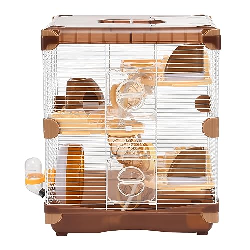 Hamster Cage Small Animal Cage 3 Layers Cage Size：14.17"(W) X10.63(L) X16.73 (H) Suitable for Hamsters up to 3.5 inch in Length