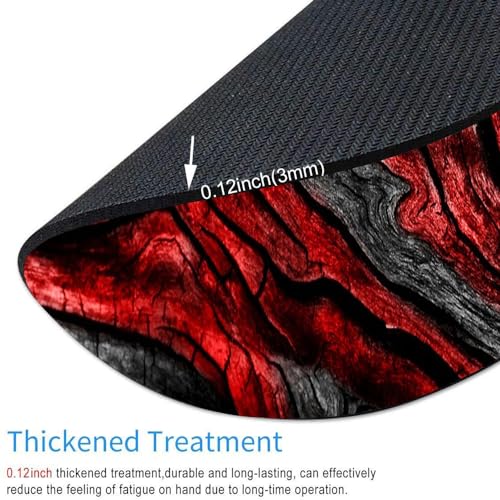and Red Woodgrain Round Mousepad, Personalized Custom Design Mouse Pads,Cute Waterproof Circular Non-Slip Rubber Base Small Mouse Pad, Mousepad for Laptop Computers - color: Black And Red Woodgrain